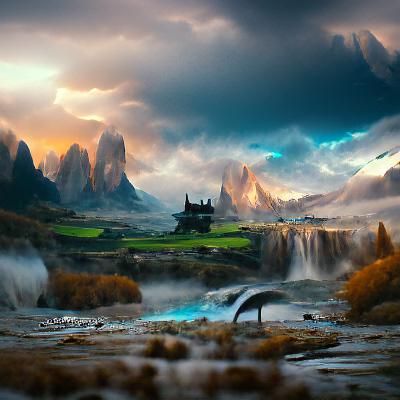 Cinematic fantasy landscape