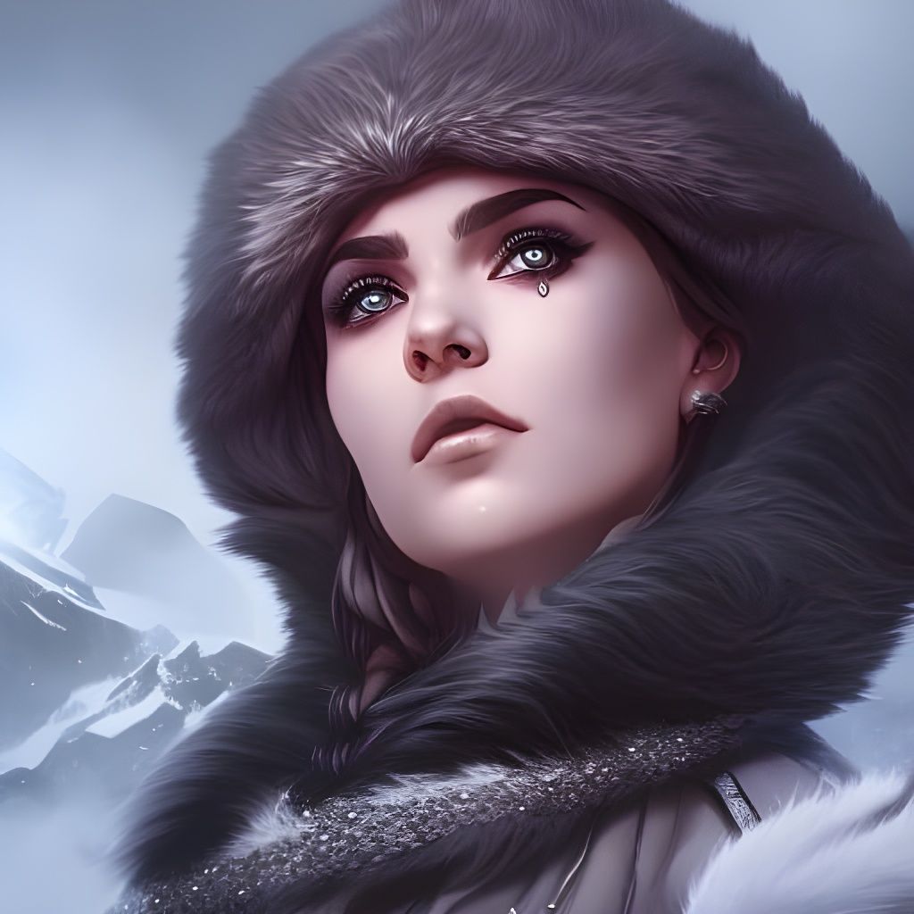 Frostpunk Woman Portrait in Hyperrealistic Style