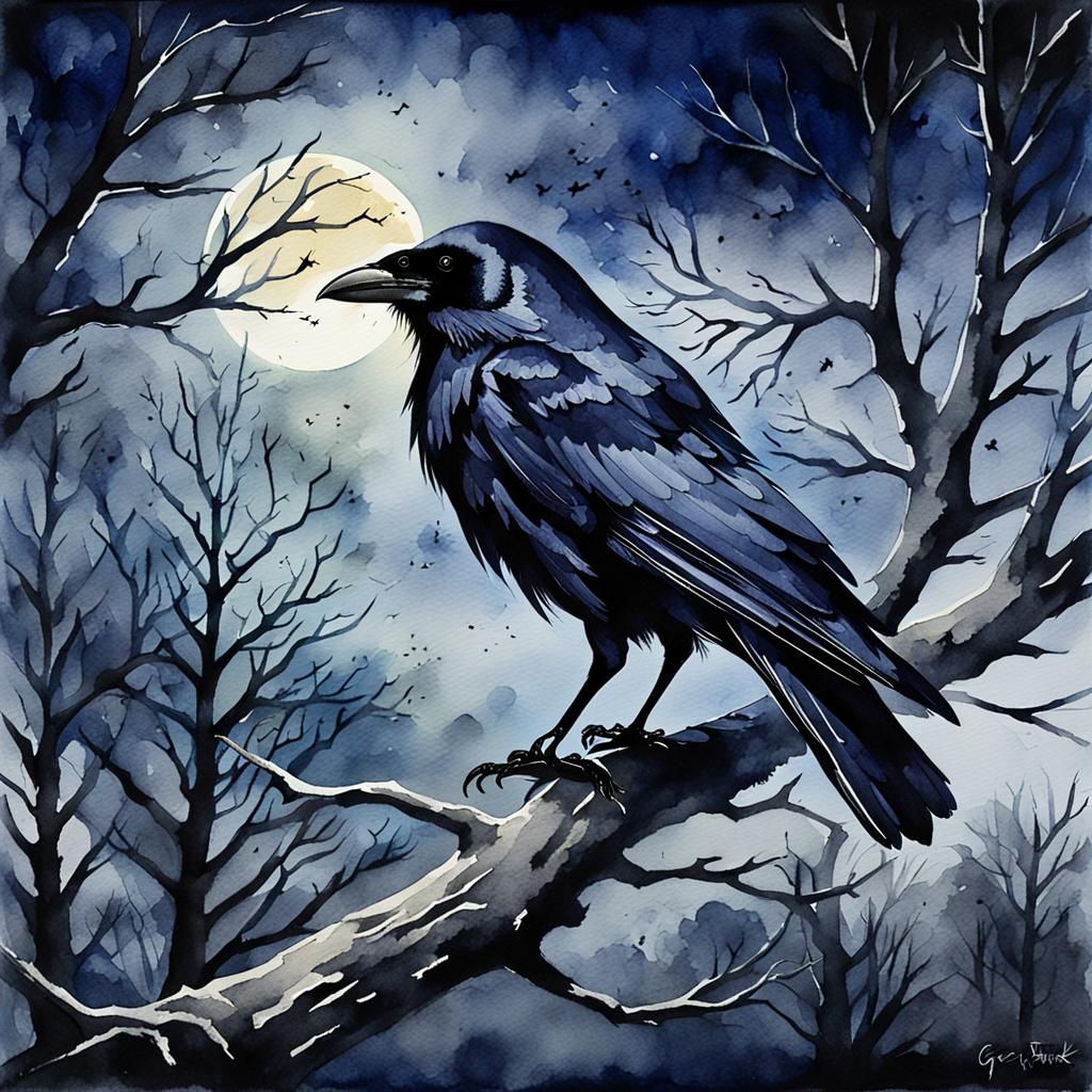 Dark and Moody Crow