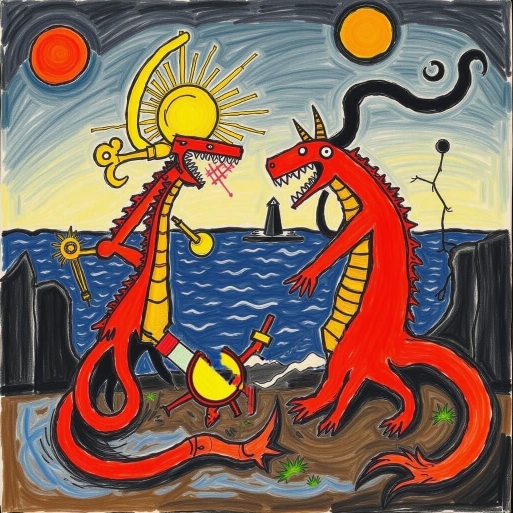 <lora:DRAGON BATTLE:1.0> <lora:DysTurbd CryoNz:1.0> 