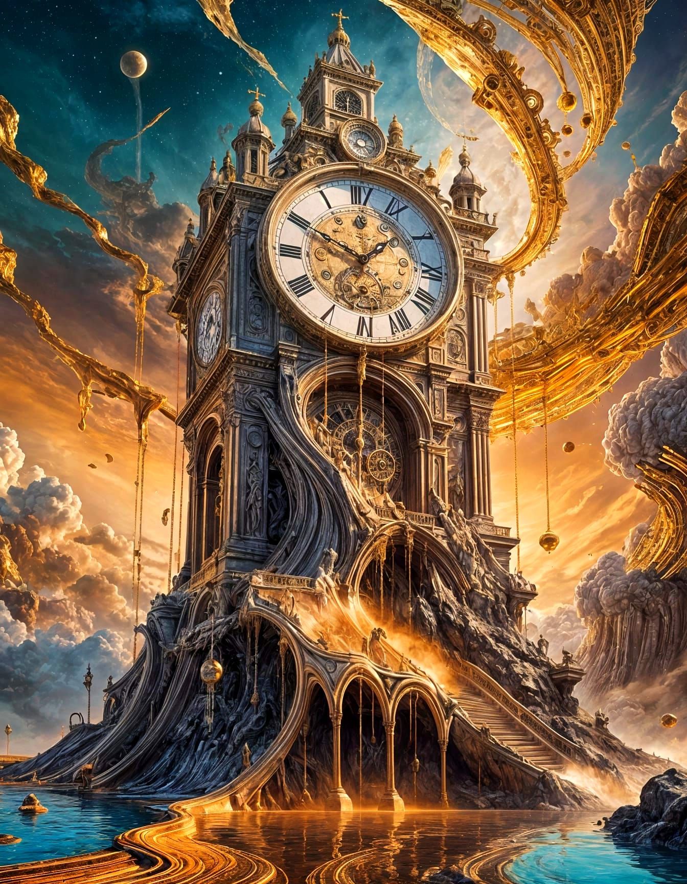 "Melting Chronal Cascade"  by @Empyrealdreamer