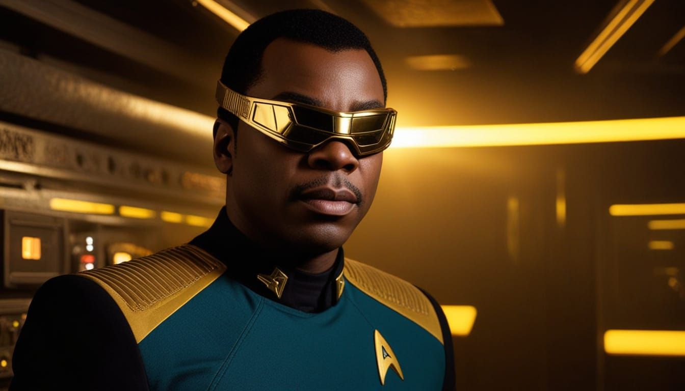 Geordi LaForge in Voyager's alternate timeline - and in the mirror universe.