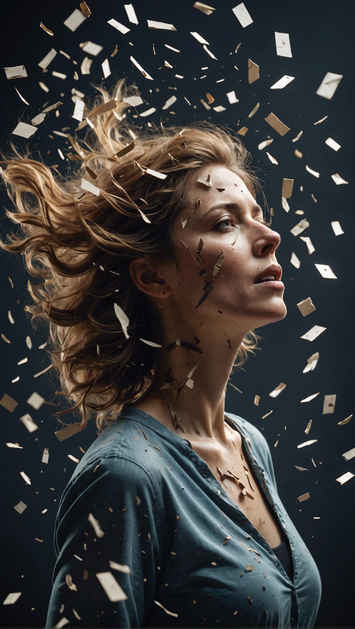 Disintegrating woman