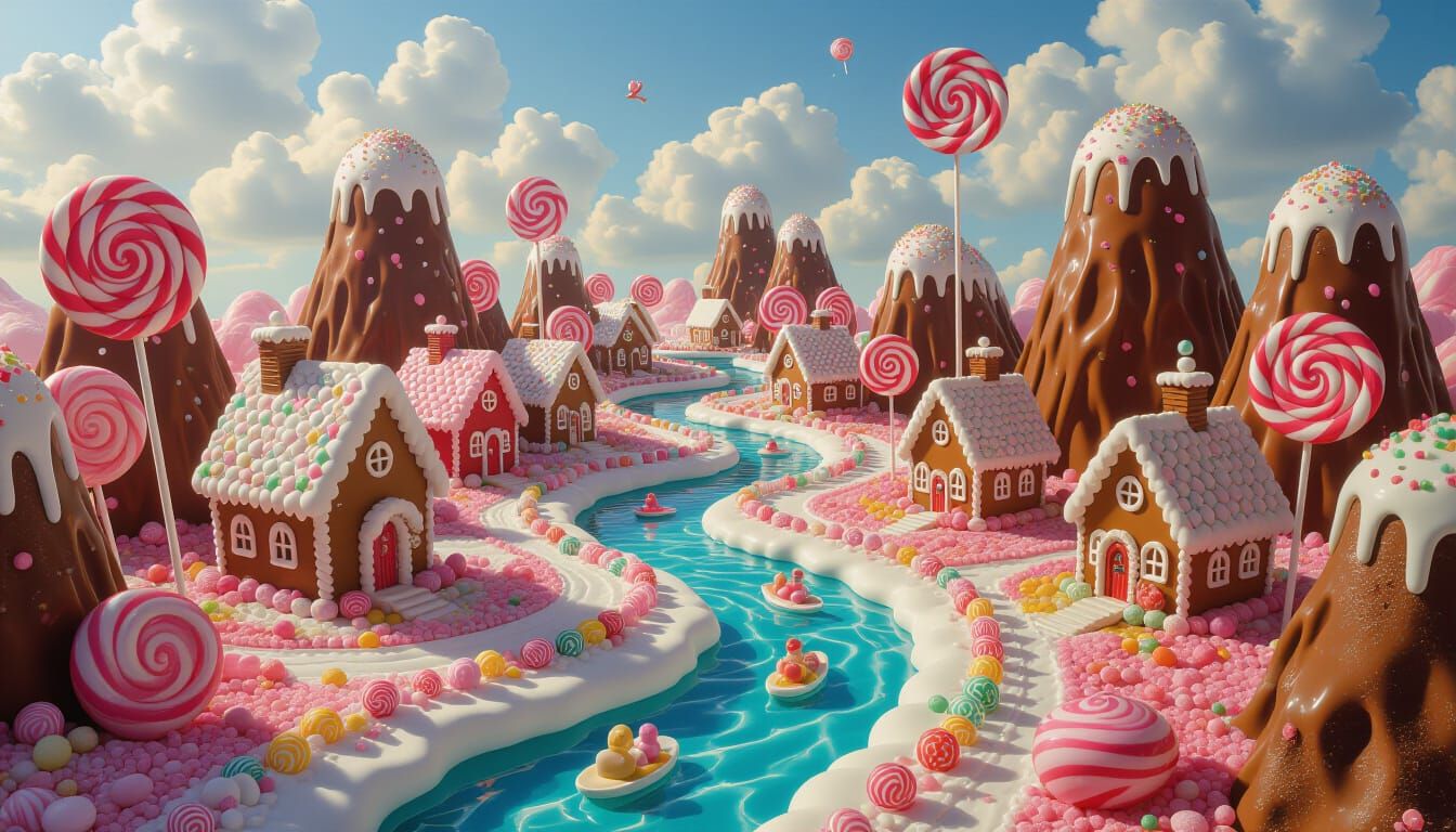 Impossible epic surreal candy landscape reality masterpiece by Patrick Woodroffe and Alexander Jansson ...  by @Spearmint