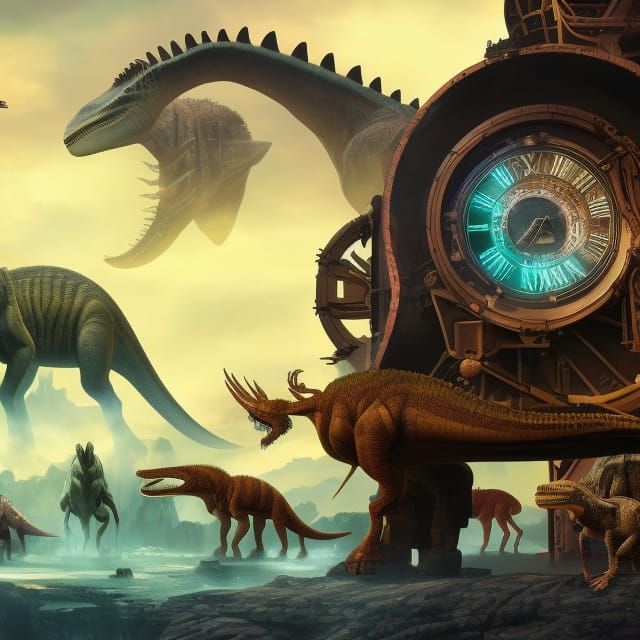 a time machine with dinosaurs