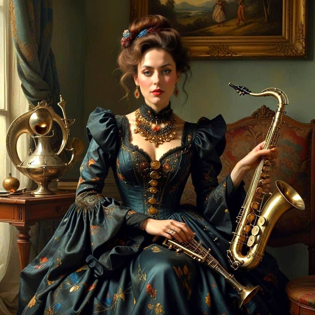 Charming Lady in Vibrant Musical Scene