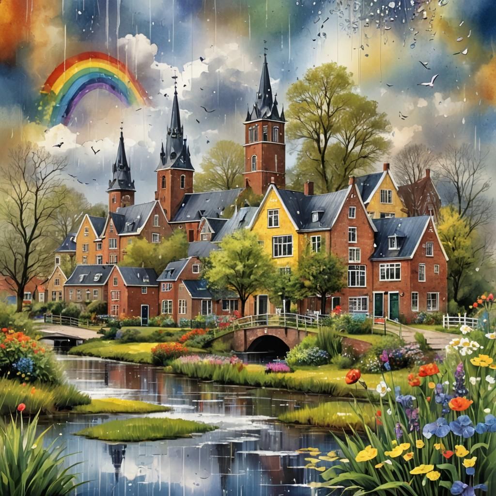 After the rain  in  the North Holland