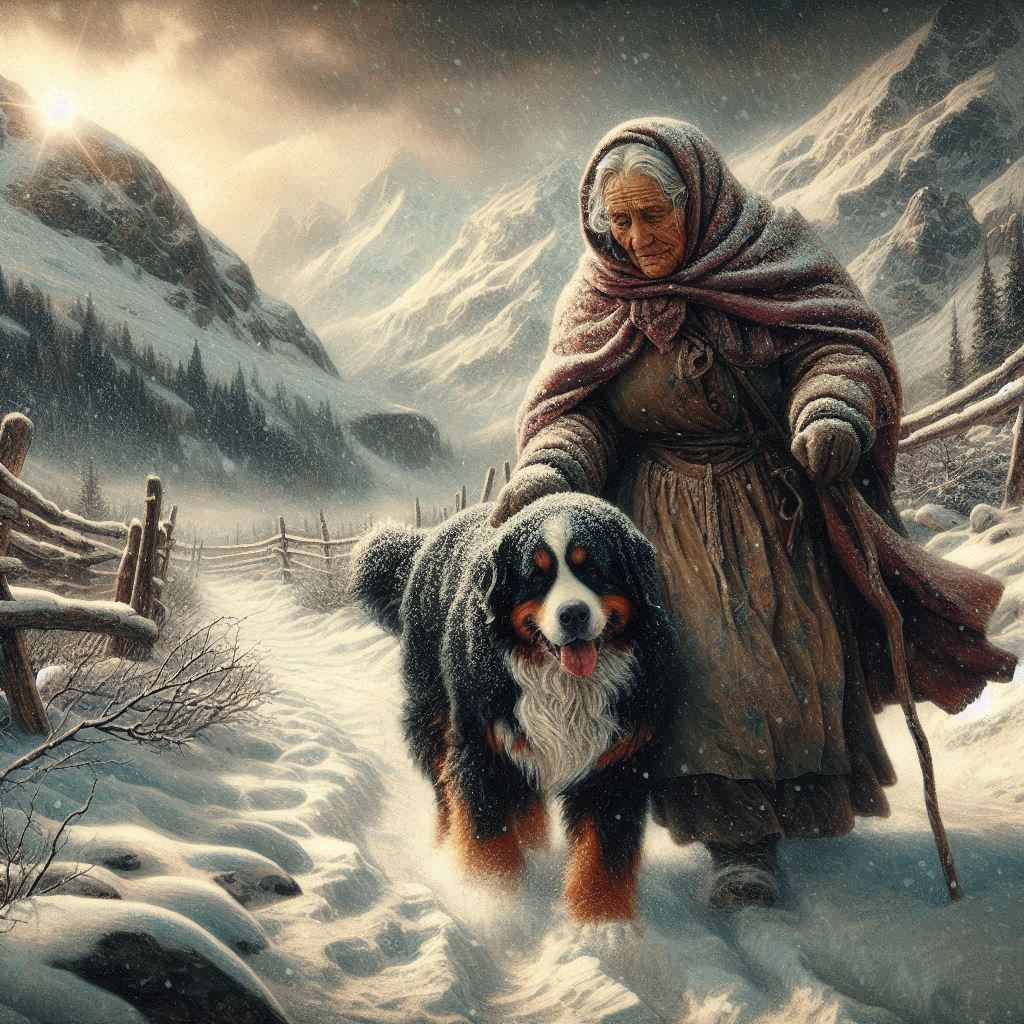 woman with bernese mountaindog