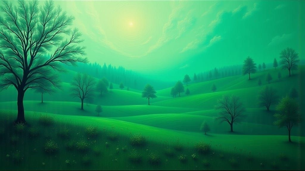  <lora:Green Flux:1.0> green