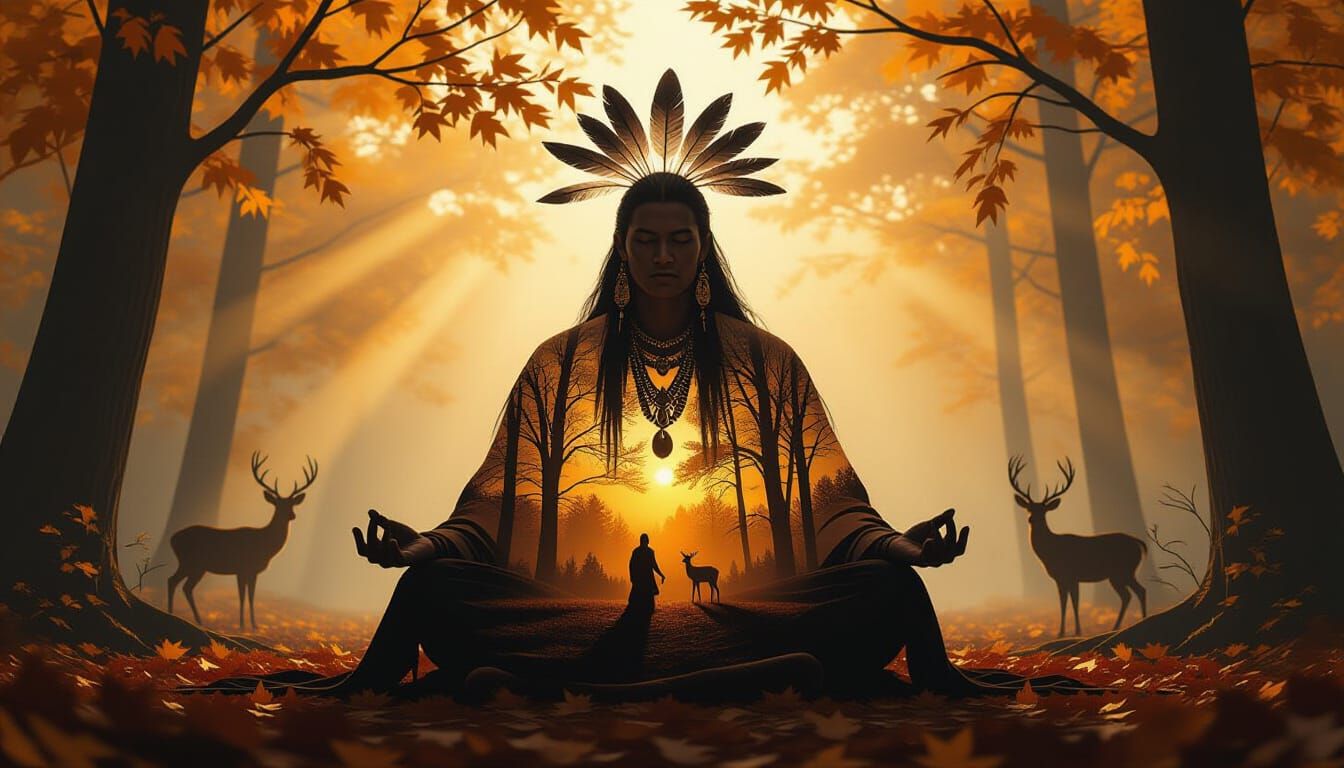 Silhouette of a Native spirit