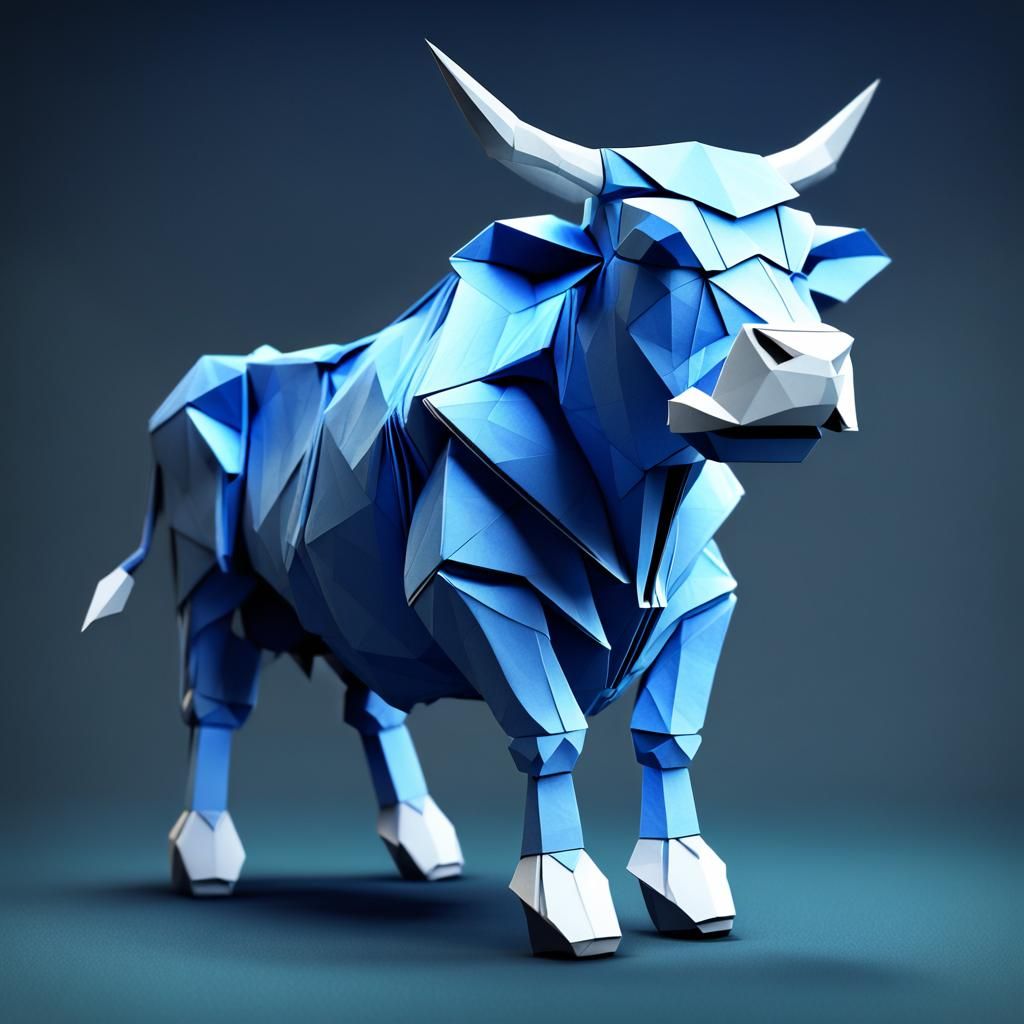 robot cow king Origami paper