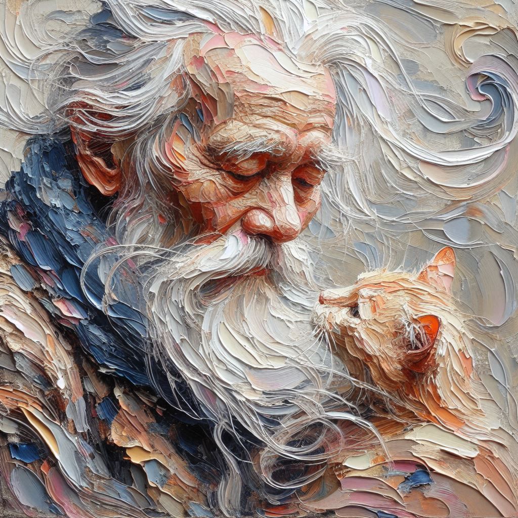 male portrait impasto painting