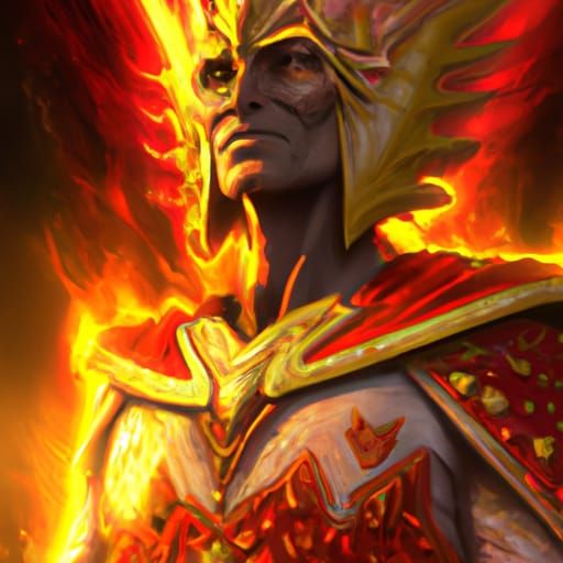 Fire lord, hyperrealistic, hyperdetailed digital illustratio...