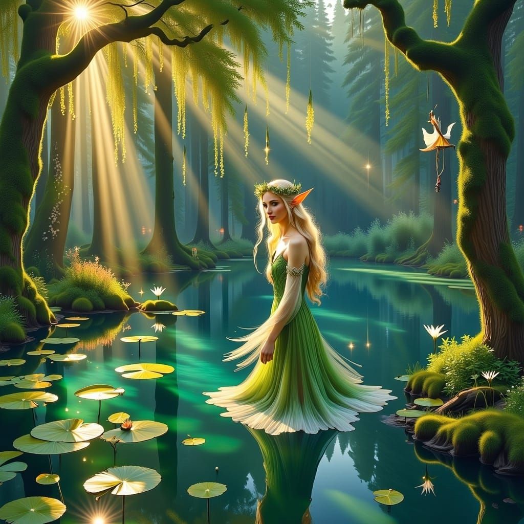 <lora:Elf Style Flux:1.0> 