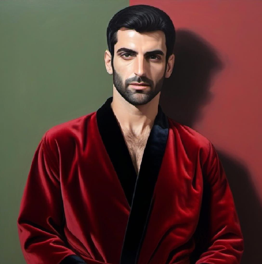 A  serious man with a black velvet collar