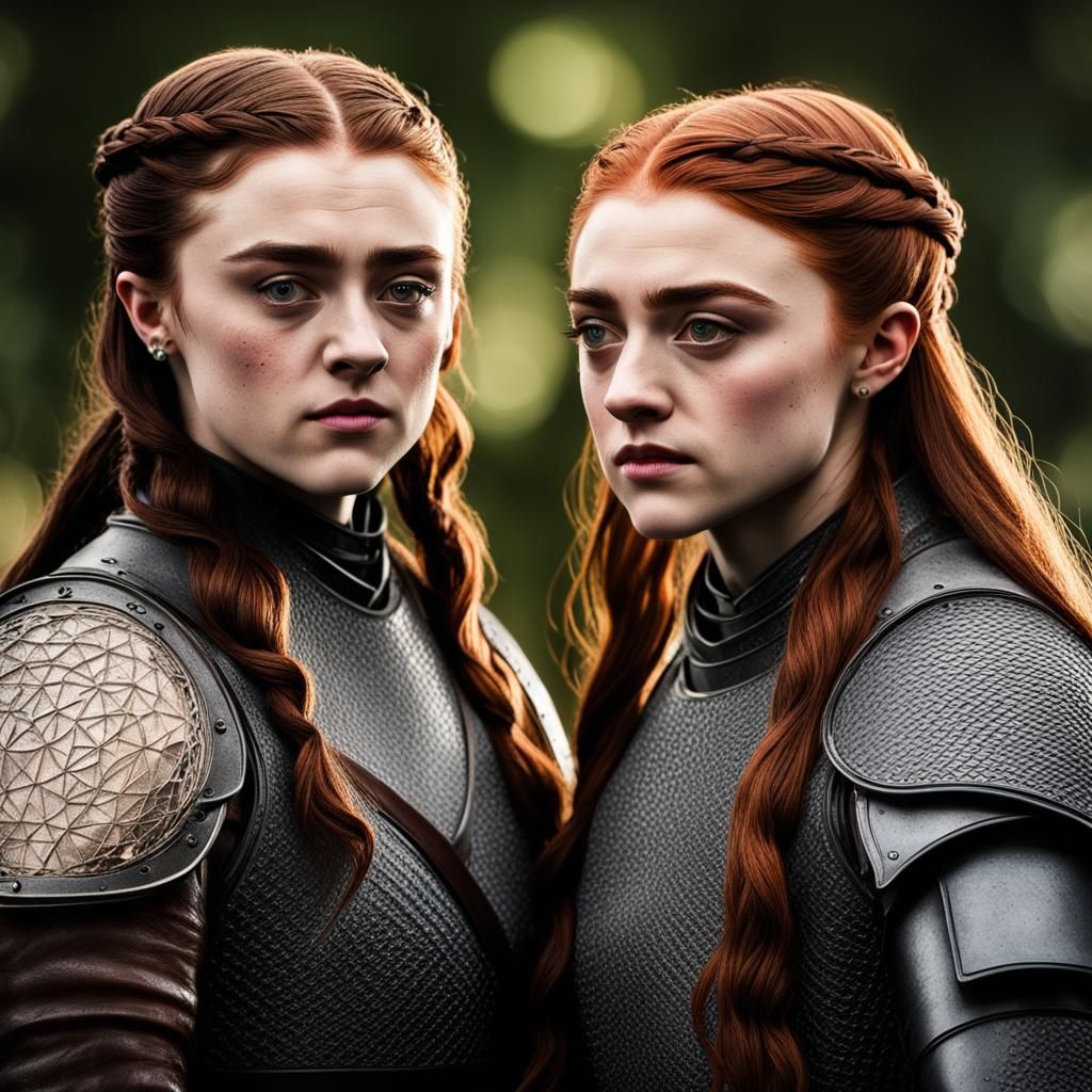 Game of Thrones' Maisie Williams and Sophie Turner Created the Most  Adorable Stark Sister Portrait