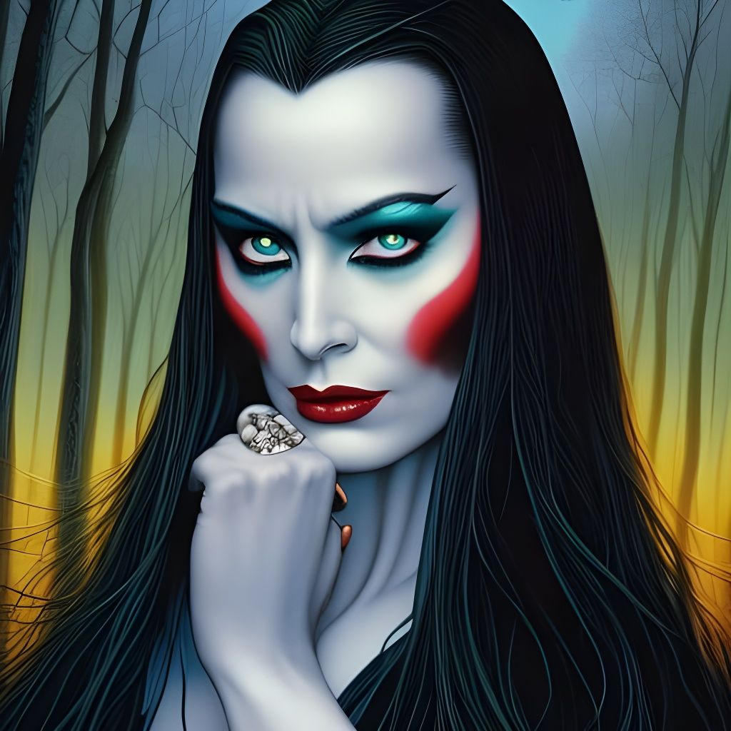 Morticia Addams - Ai Generated Artwork - Nightcafe Creator