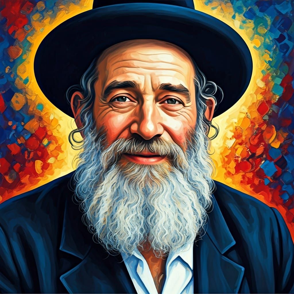 Joyful Orthodox Man in Vibrant Expressionist Style