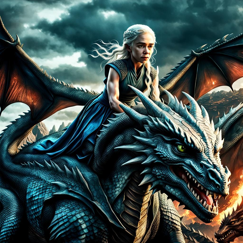 Daenerys Targaryen on her Dragon   by @Fotoqueen