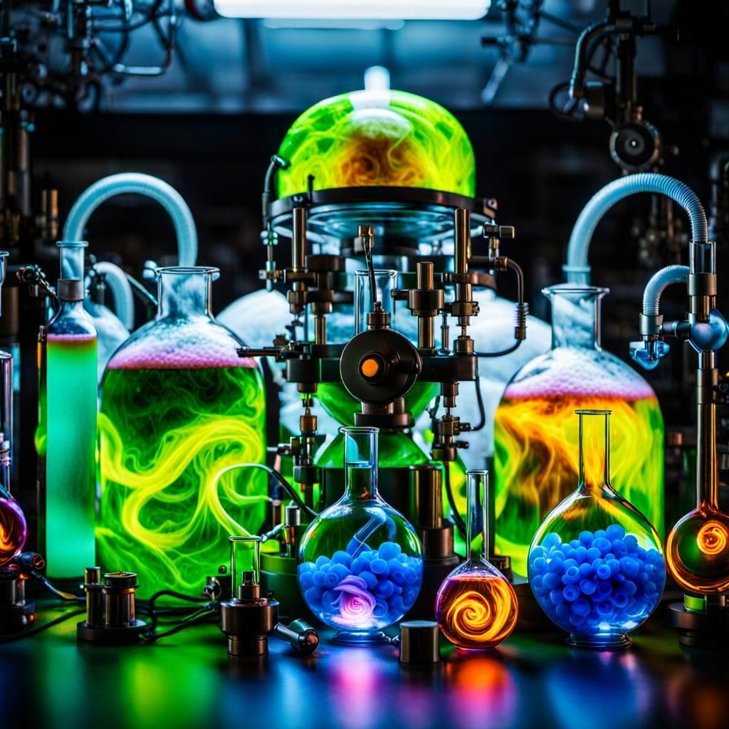 Complex Machines with Organic Shapes in Ethereal Style