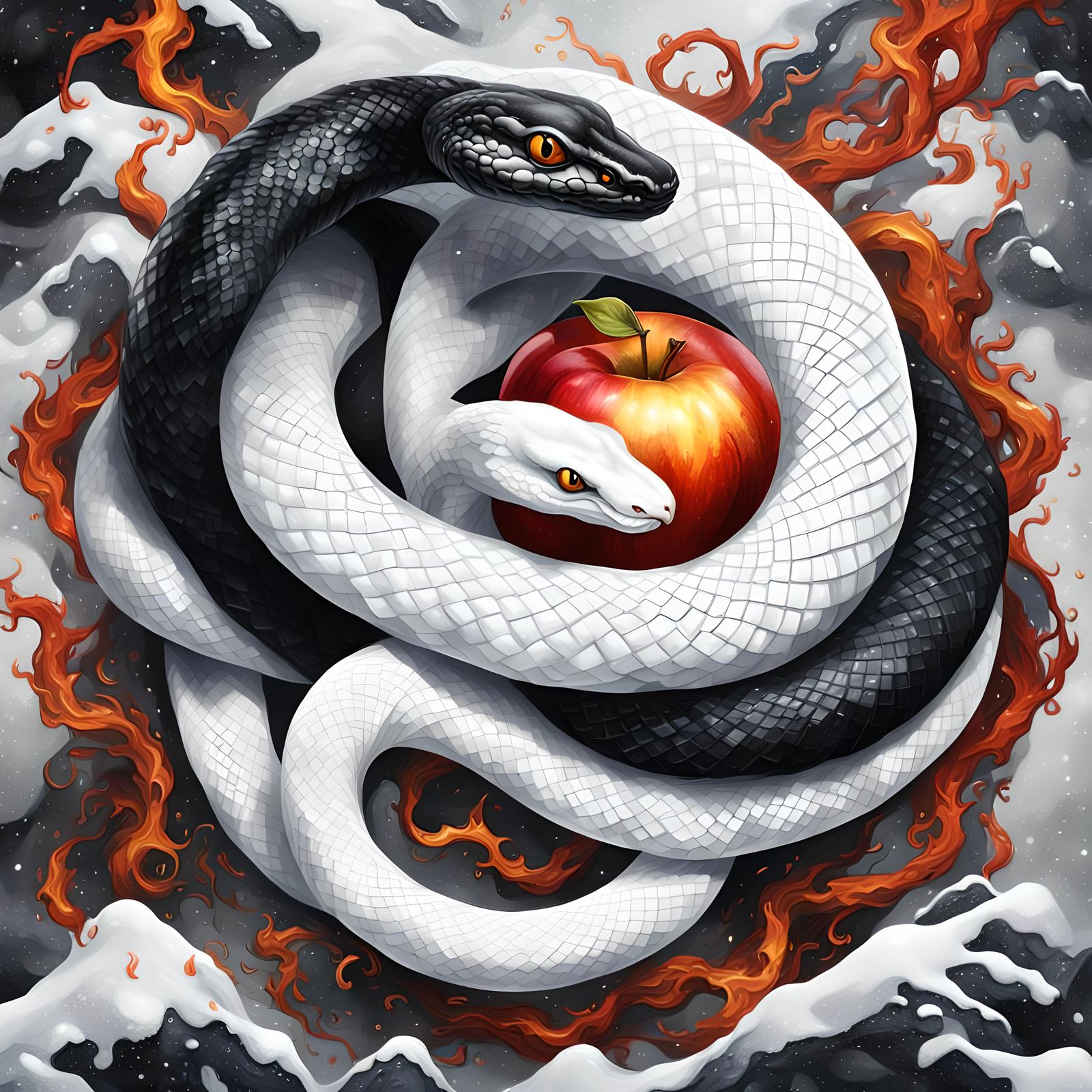 Snakes and apples AI Generated Artwork NightCafe Creator