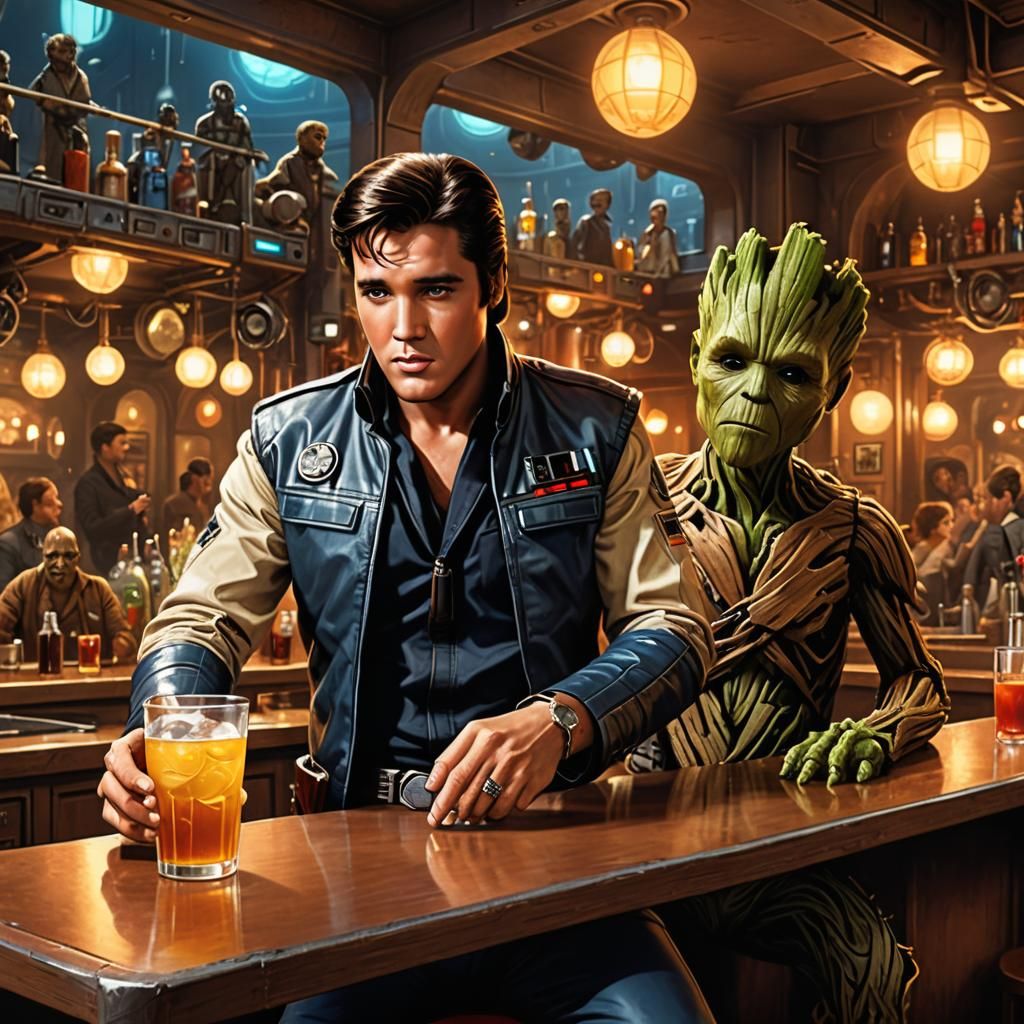 Elvis Presley as Han Solo in “Rock around the galaxy”