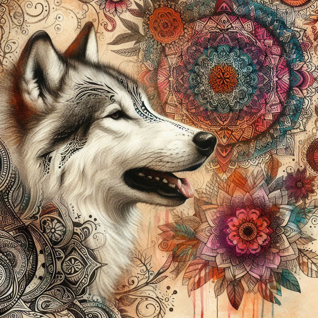 Boho Howl of Destiny - Wolf Close-Up