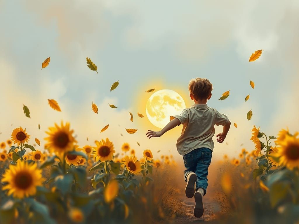 Happiness Amidst Sunflower Field  by @Finz