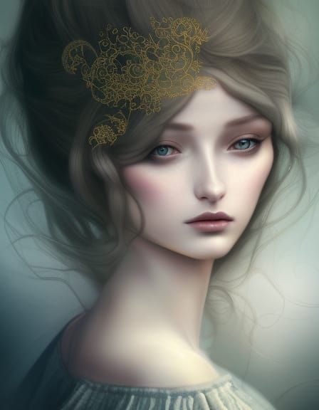 Woman, beautiful, elegant, Digital Art, Wlop, Brian Froud, Intricate ...