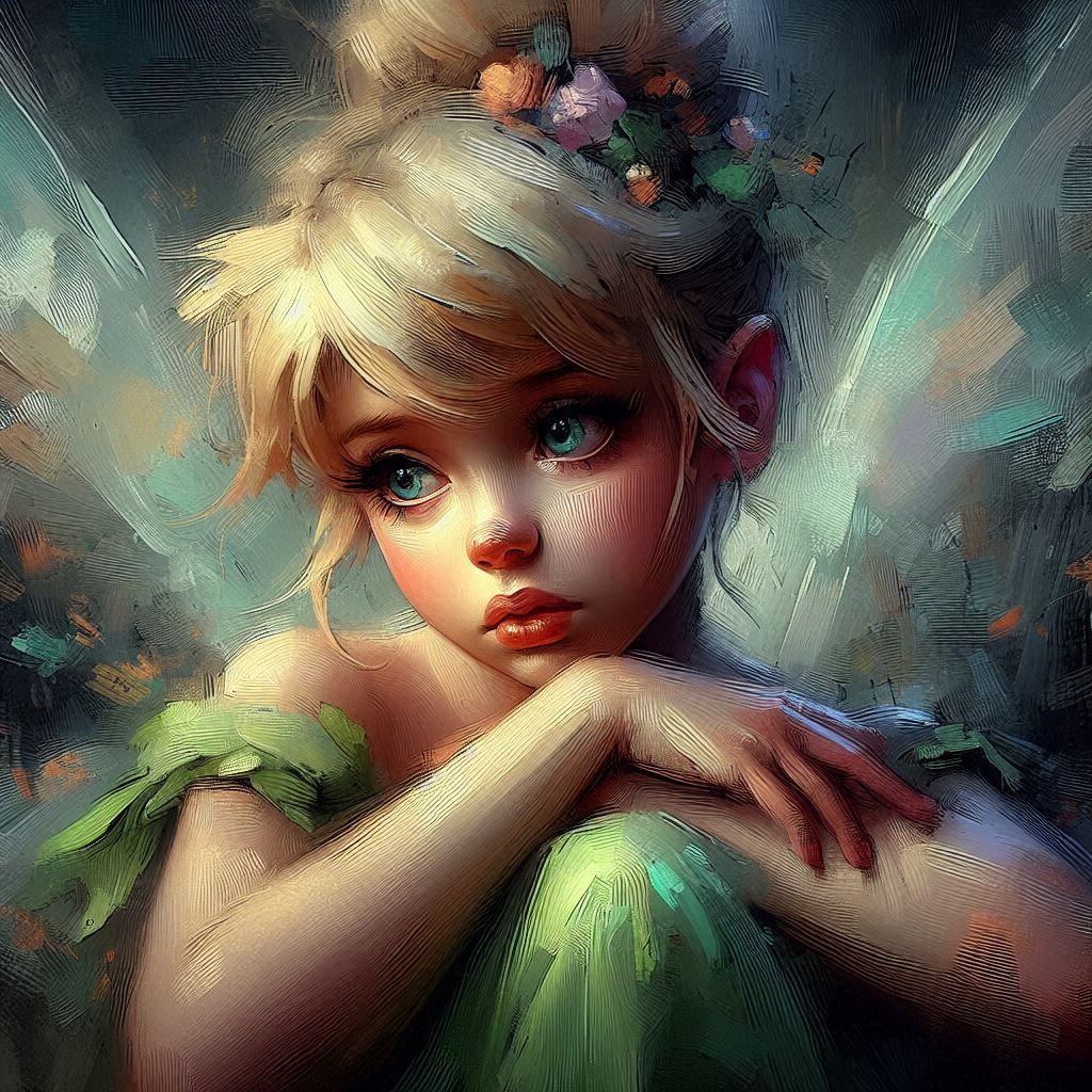 Melancholy Tinkerbell in acrylic