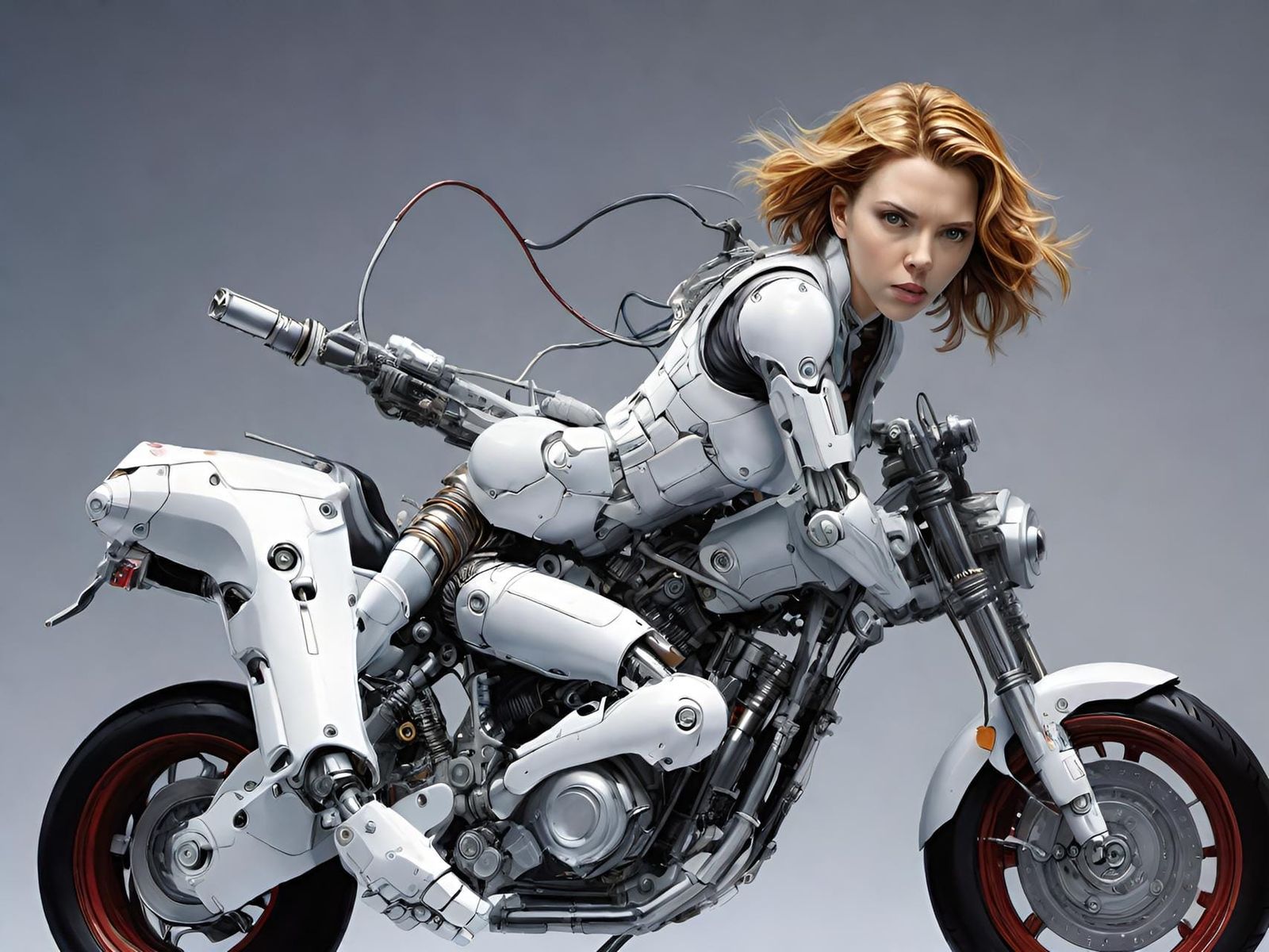 Cybernetic woman/motorcycle