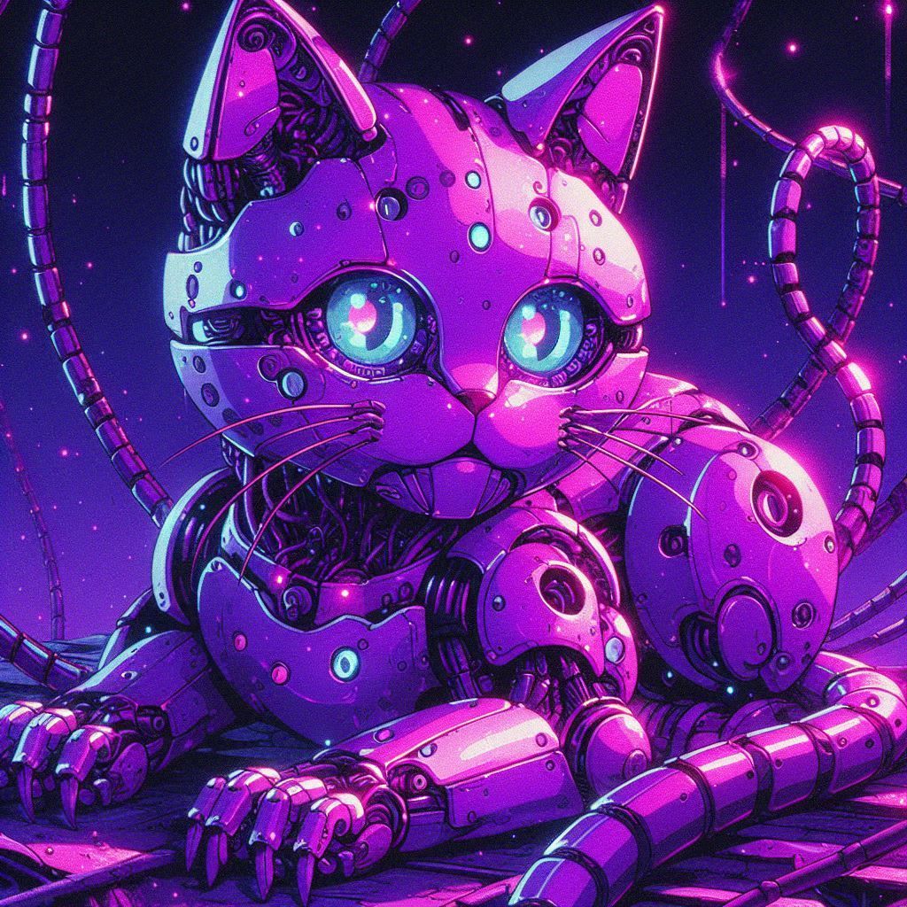 Purple Mecha Cat