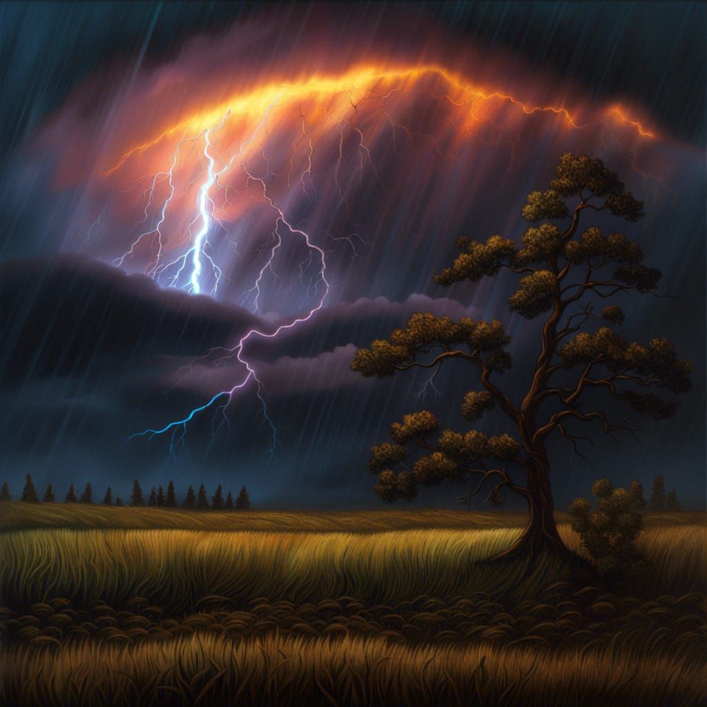 Insane Lightning Storm - AI Generated Artwork - NightCafe Creator