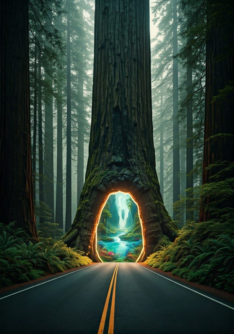 A Portal in a Magical Tree.  by @GingerBredMan1989