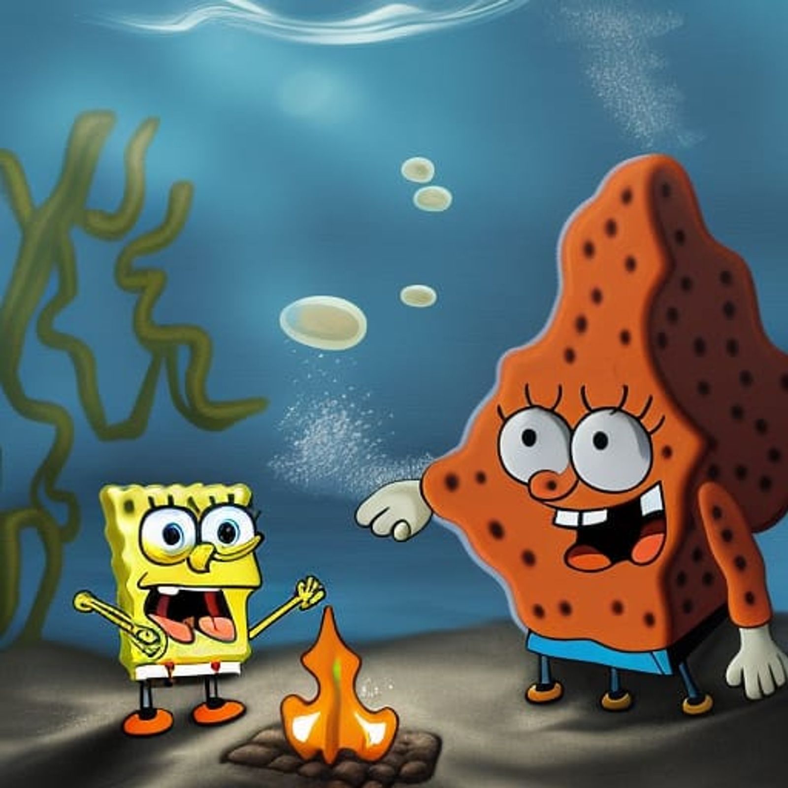 spongebob campfire