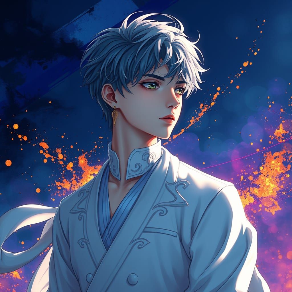 Ethereal Fantasy Youth in Rich, Dreamlike Landscape