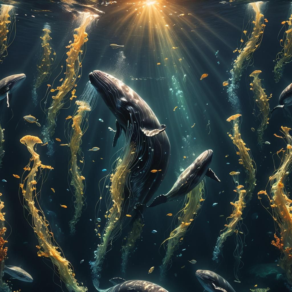 A vibrant image of a whale