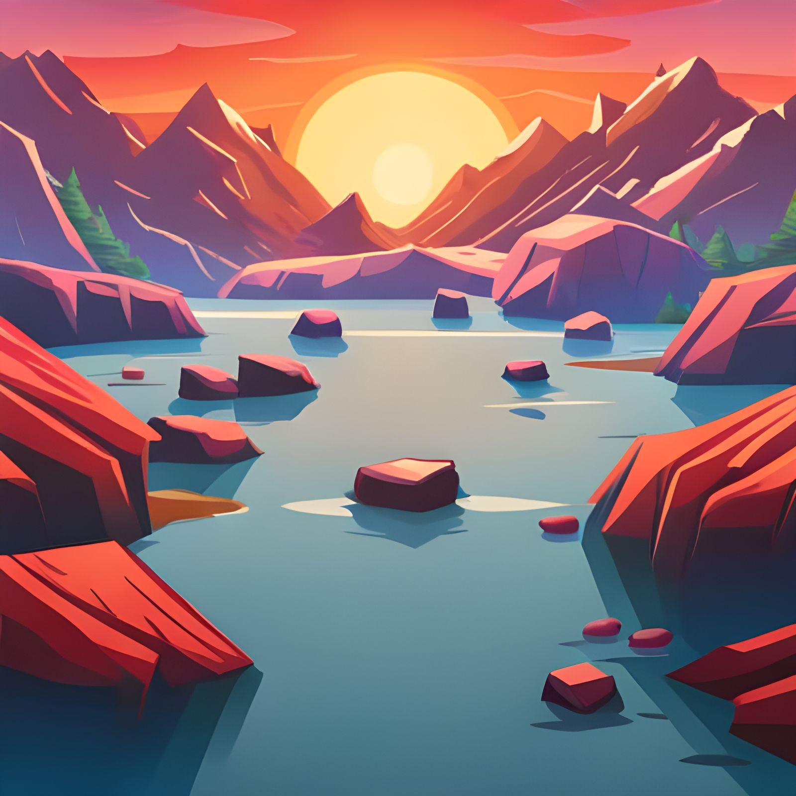 Summer Sunrise - AI Generated Artwork - NightCafe Creator