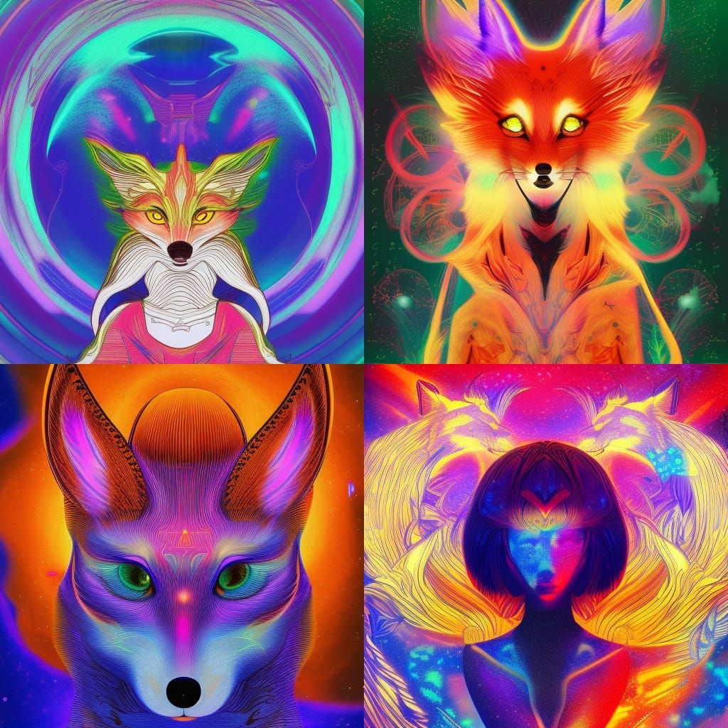Cosmic kitsune AI Generated Artwork NightCafe Creator