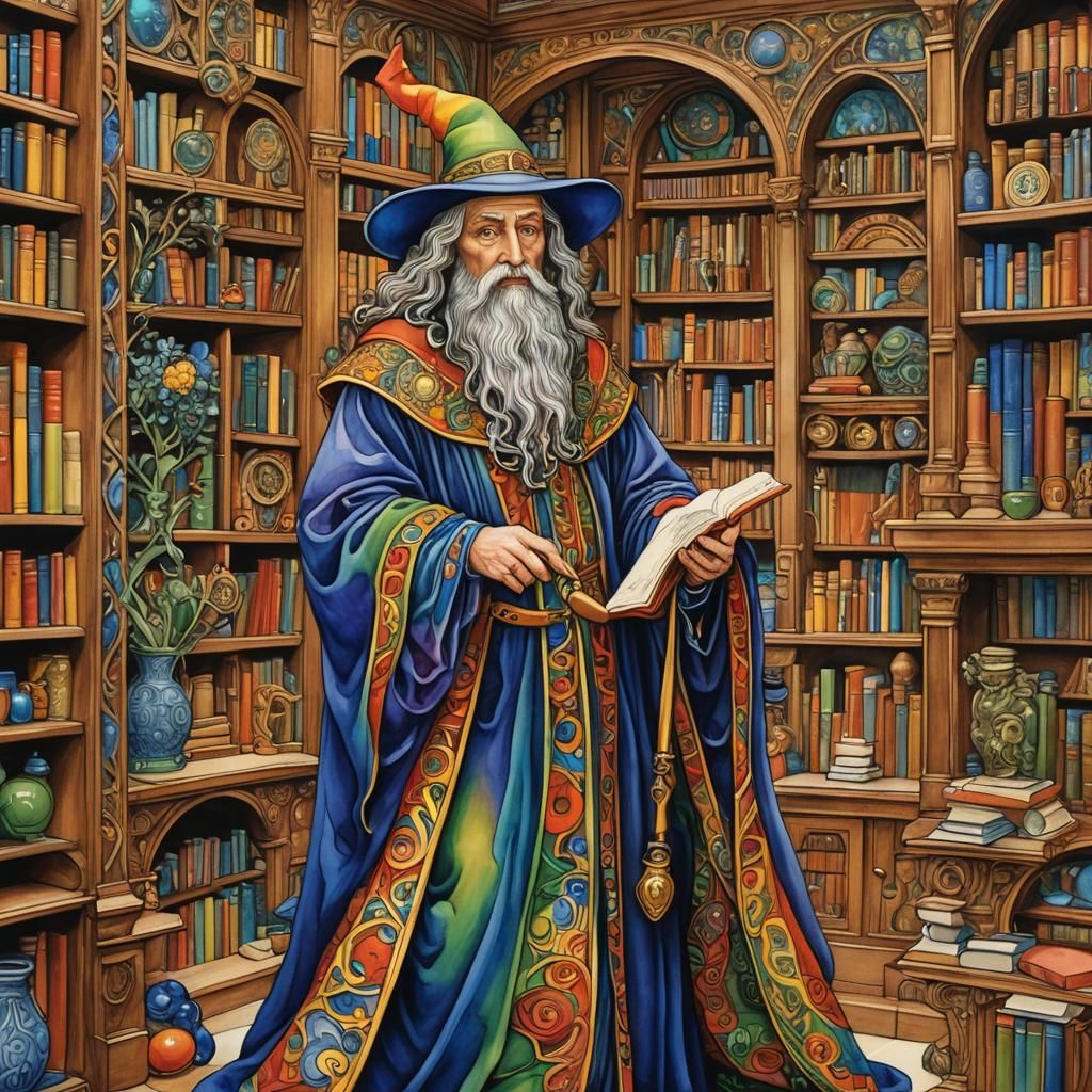 Wizard in library