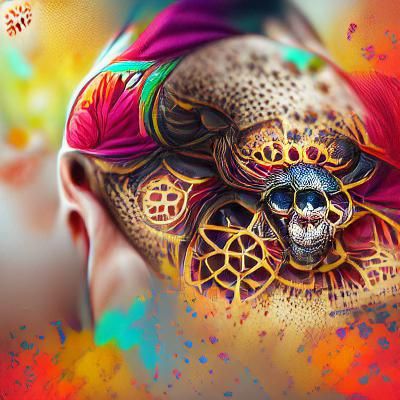 Mandala art on Skull