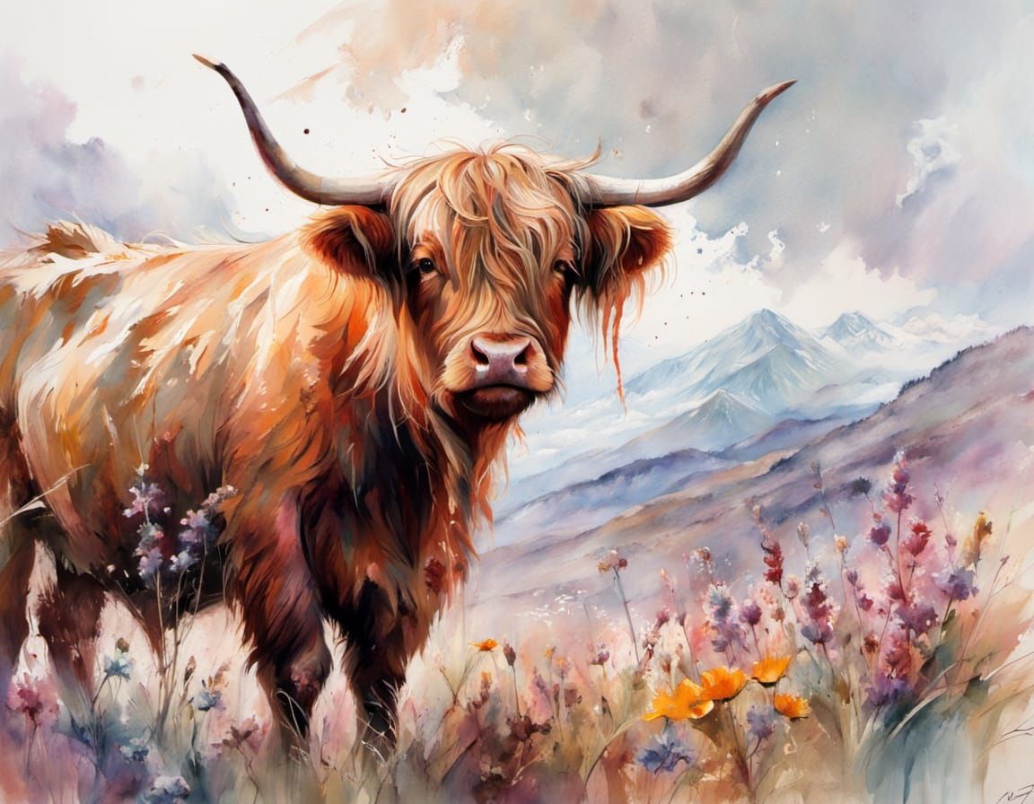 Highland Cow  by @The_Cat_Herder