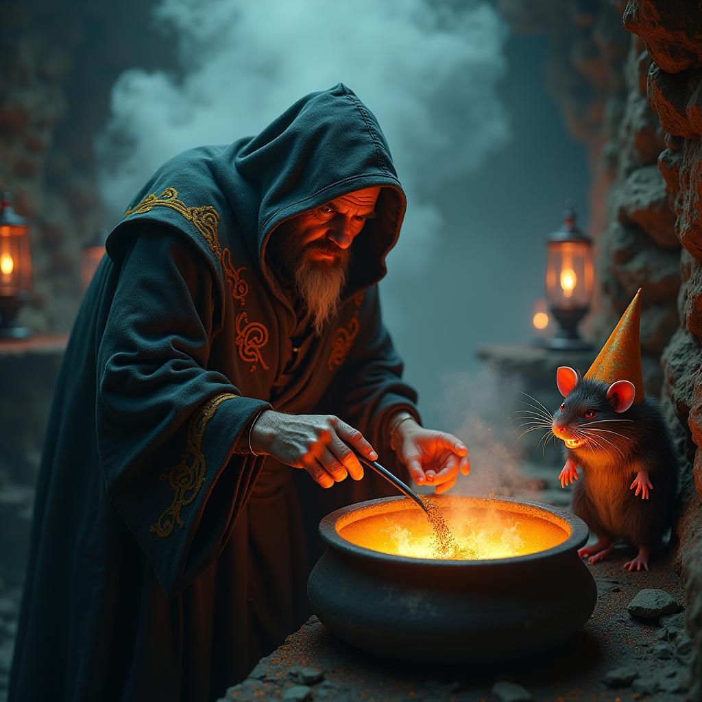Ominous Sorcerer Performing Dark Ritual