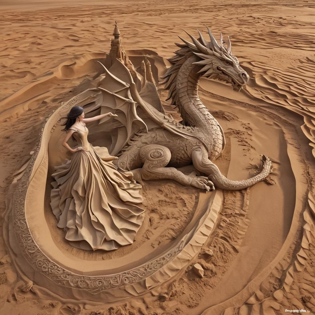 Sand Art - Dragon   by @Iamokayrajib