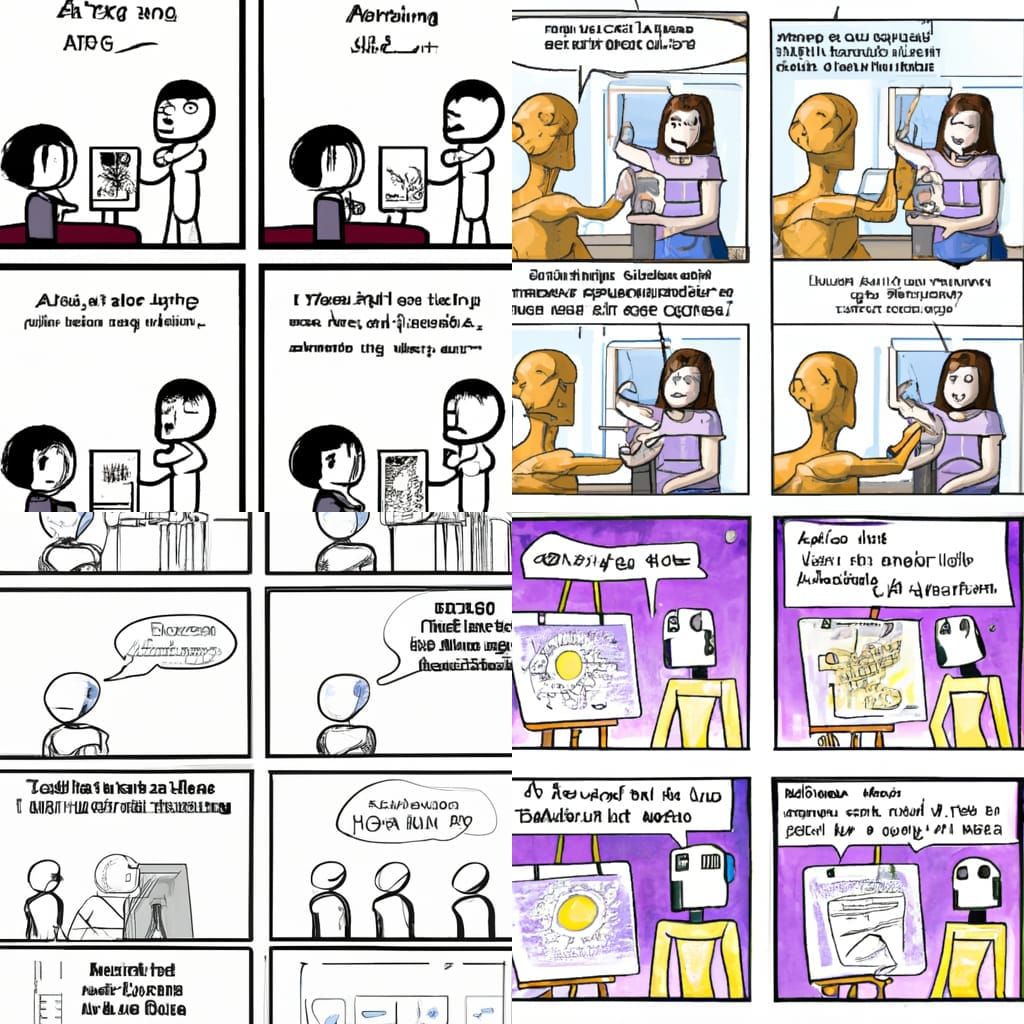 Comic about making AI art - AI Generated Artwork - NightCafe Creator