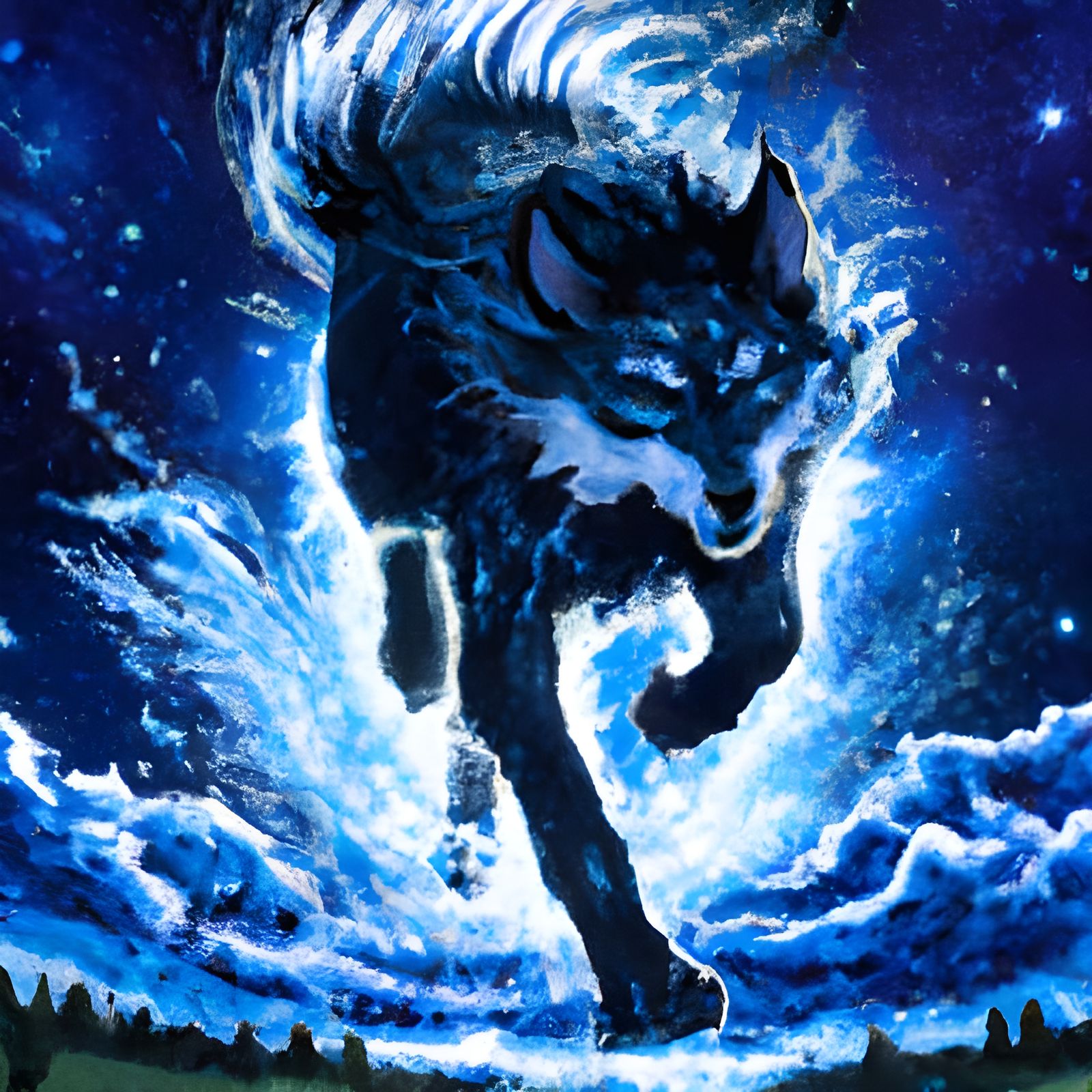 midnight wolf - AI Generated Artwork - NightCafe Creator