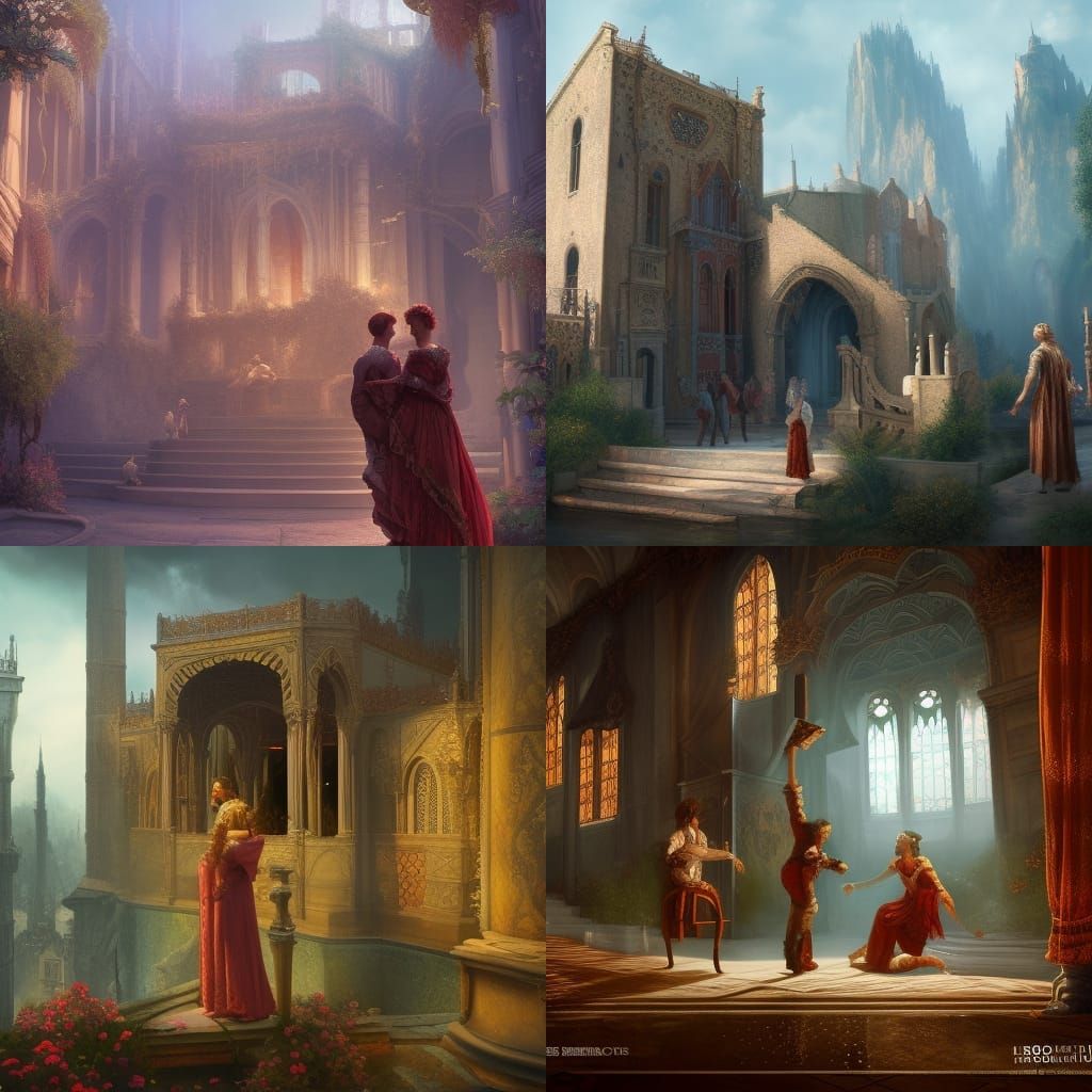 Romeo and Juliet set design AI Generated Artwork NightCafe Creator