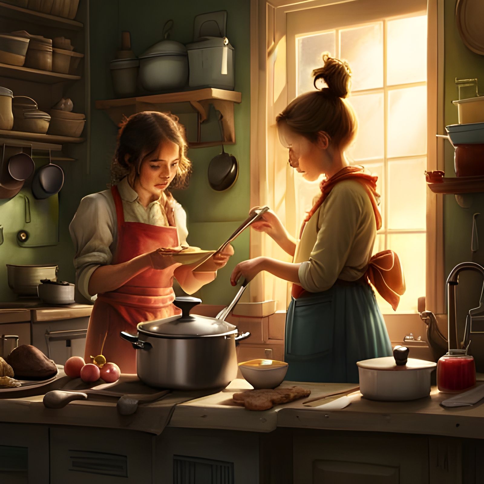 Generational Wisdom:a mother passes down family cooking recipes to her daughter!  by @DEKA