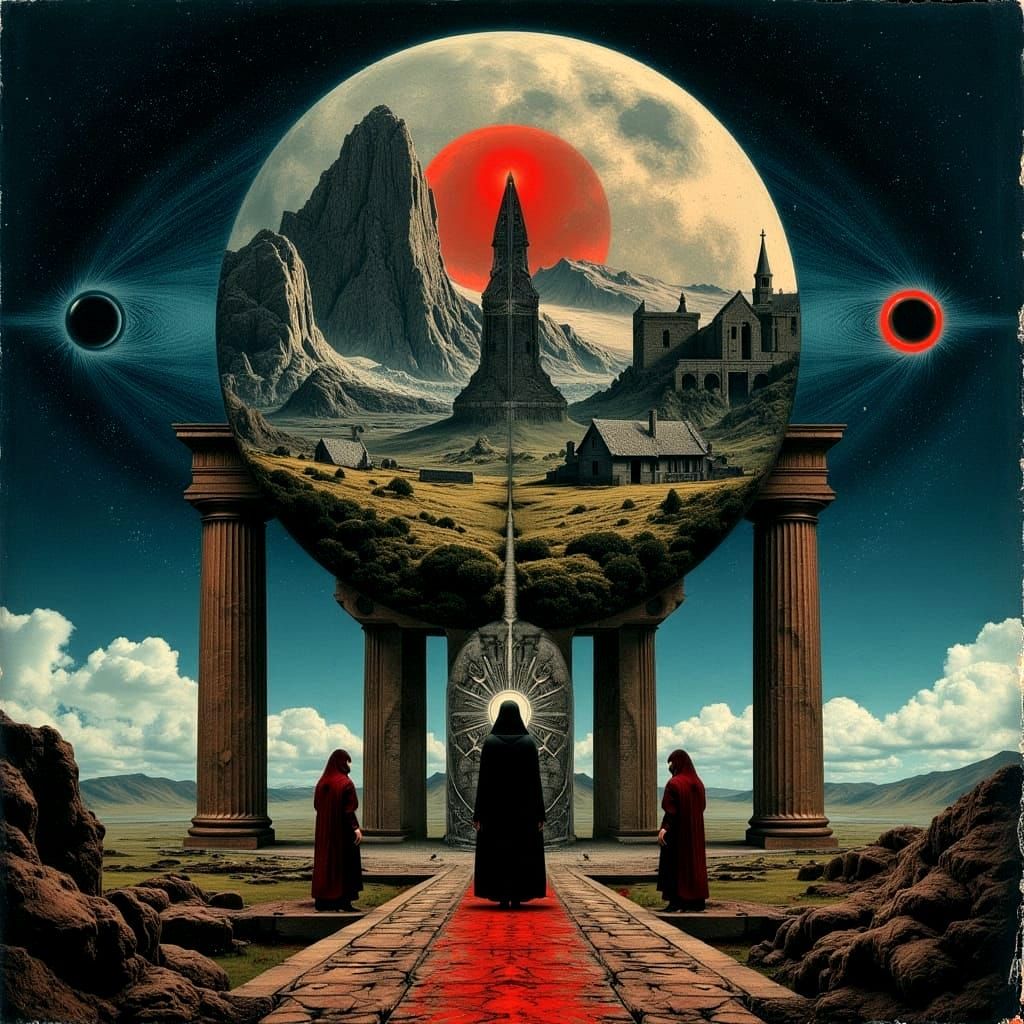 World Dome on Pillars in Labyrinth