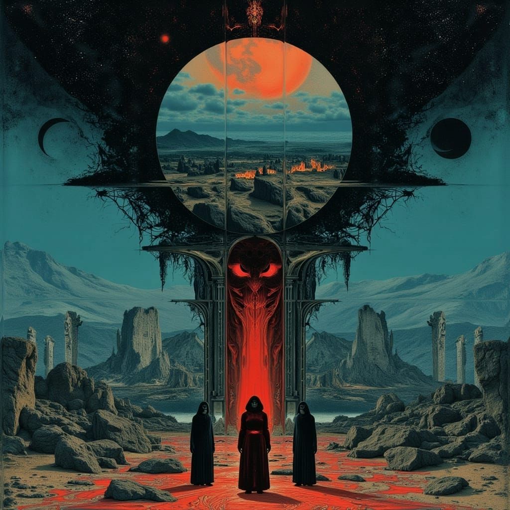 Majestic Dome World on Pillars in Labyrinth with Guardians